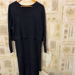 Zara Charcoal Long Sleeve Dress